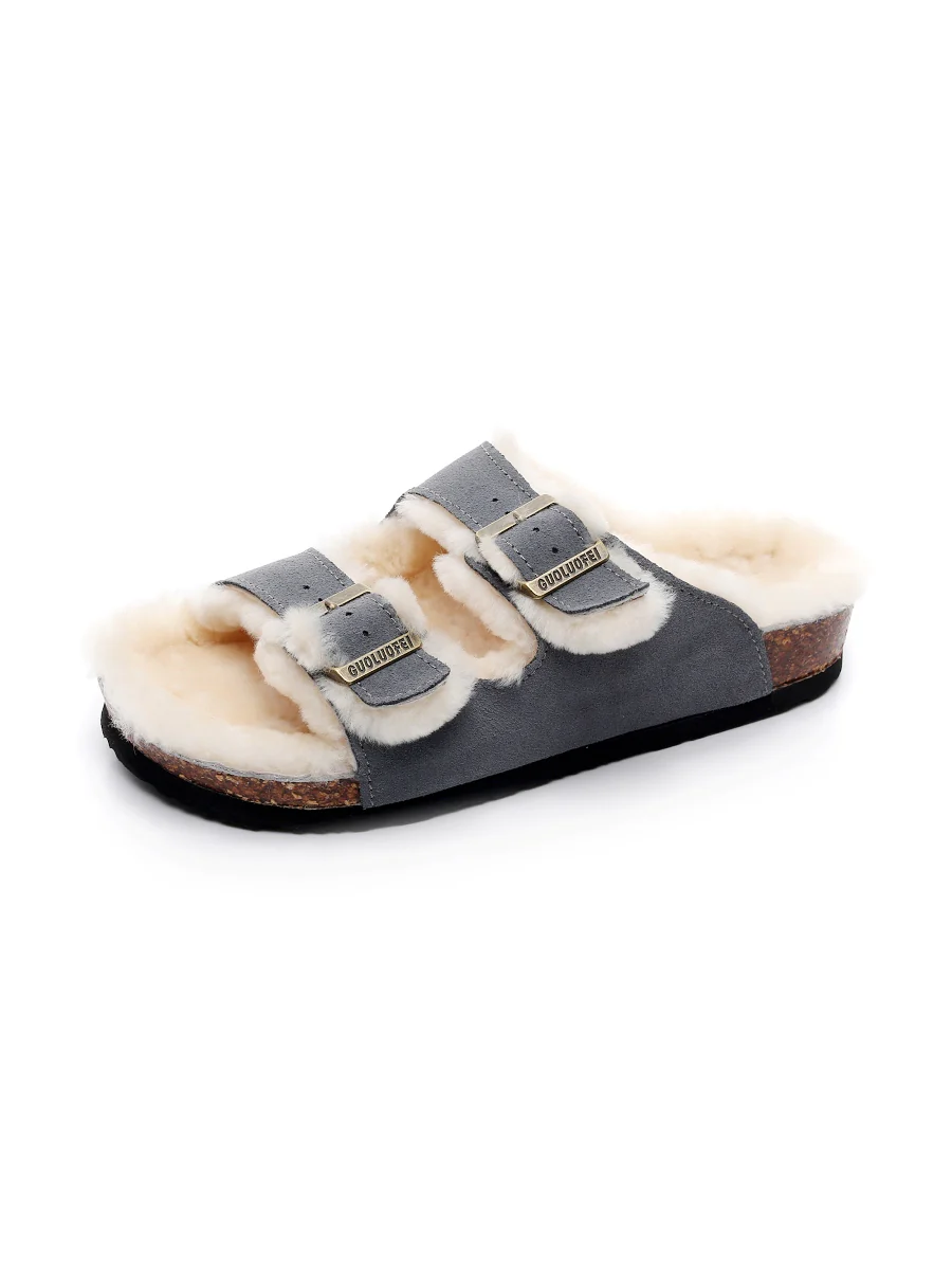 Maibulun | Dual-Strap Wool-Lined Suede Sandal - Image 13