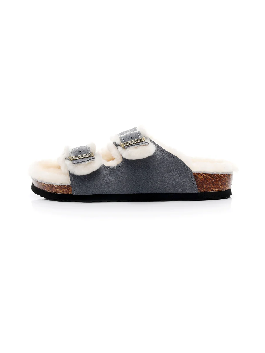 Maibulun | Dual-Strap Wool-Lined Suede Sandal - Image 15