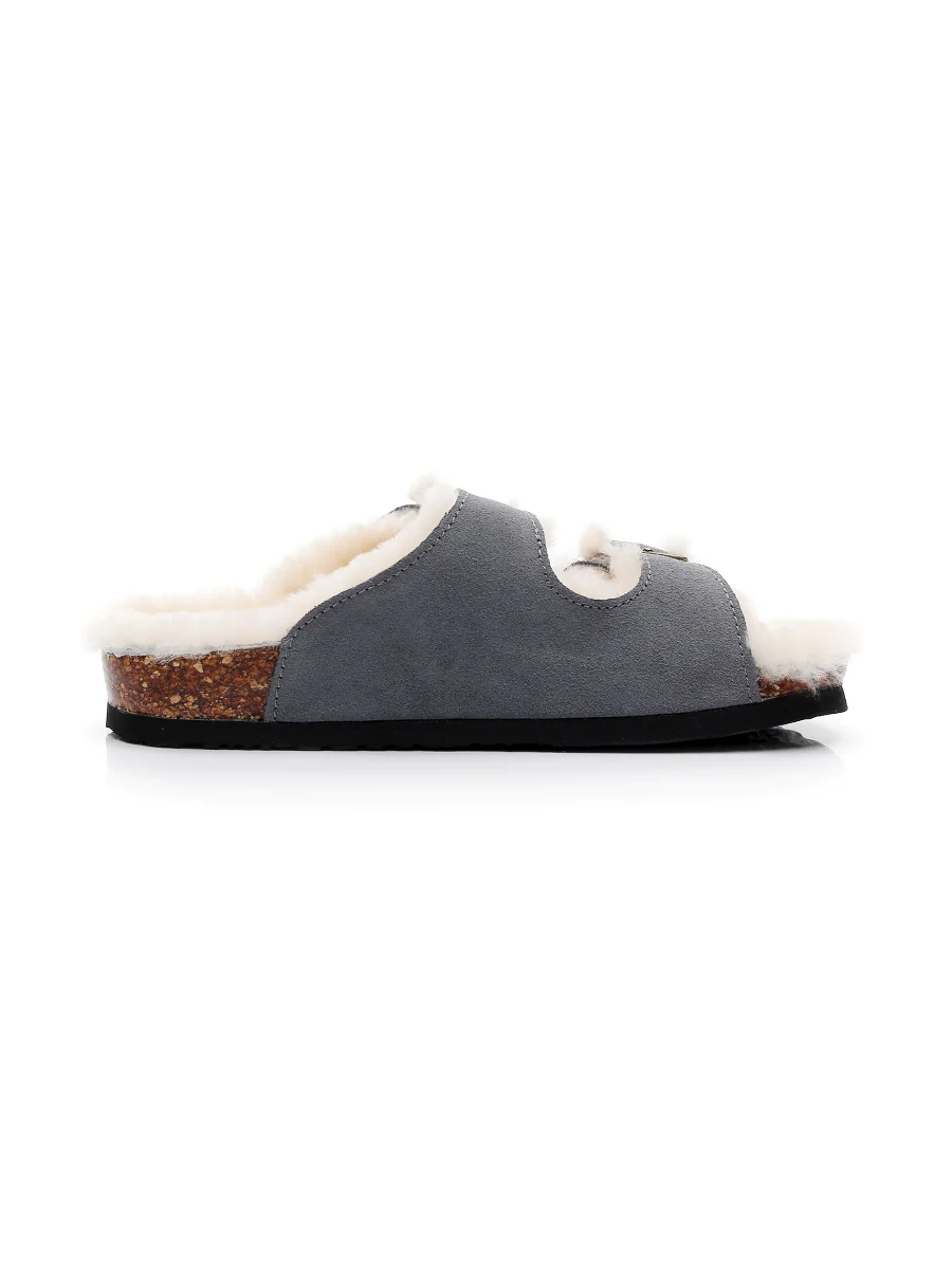 Maibulun | Dual-Strap Wool-Lined Suede Sandal - Image 17