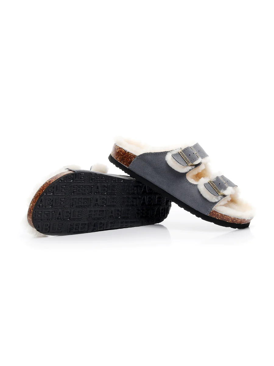 Maibulun | Dual-Strap Wool-Lined Suede Sandal - Image 18