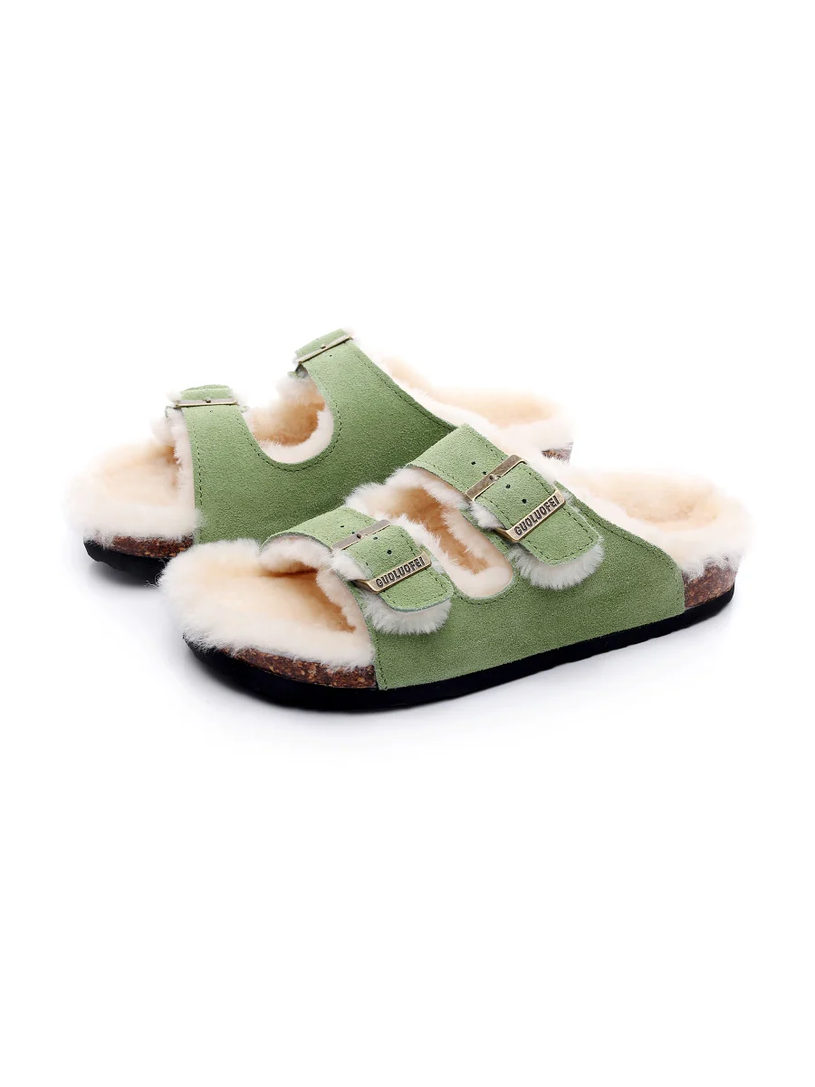 Maibulun | Dual-Strap Wool-Lined Suede Sandal - Image 19