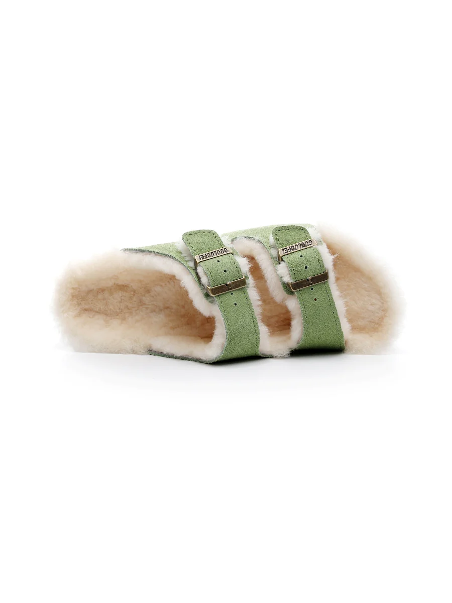 Maibulun | Dual-Strap Wool-Lined Suede Sandal - Image 20