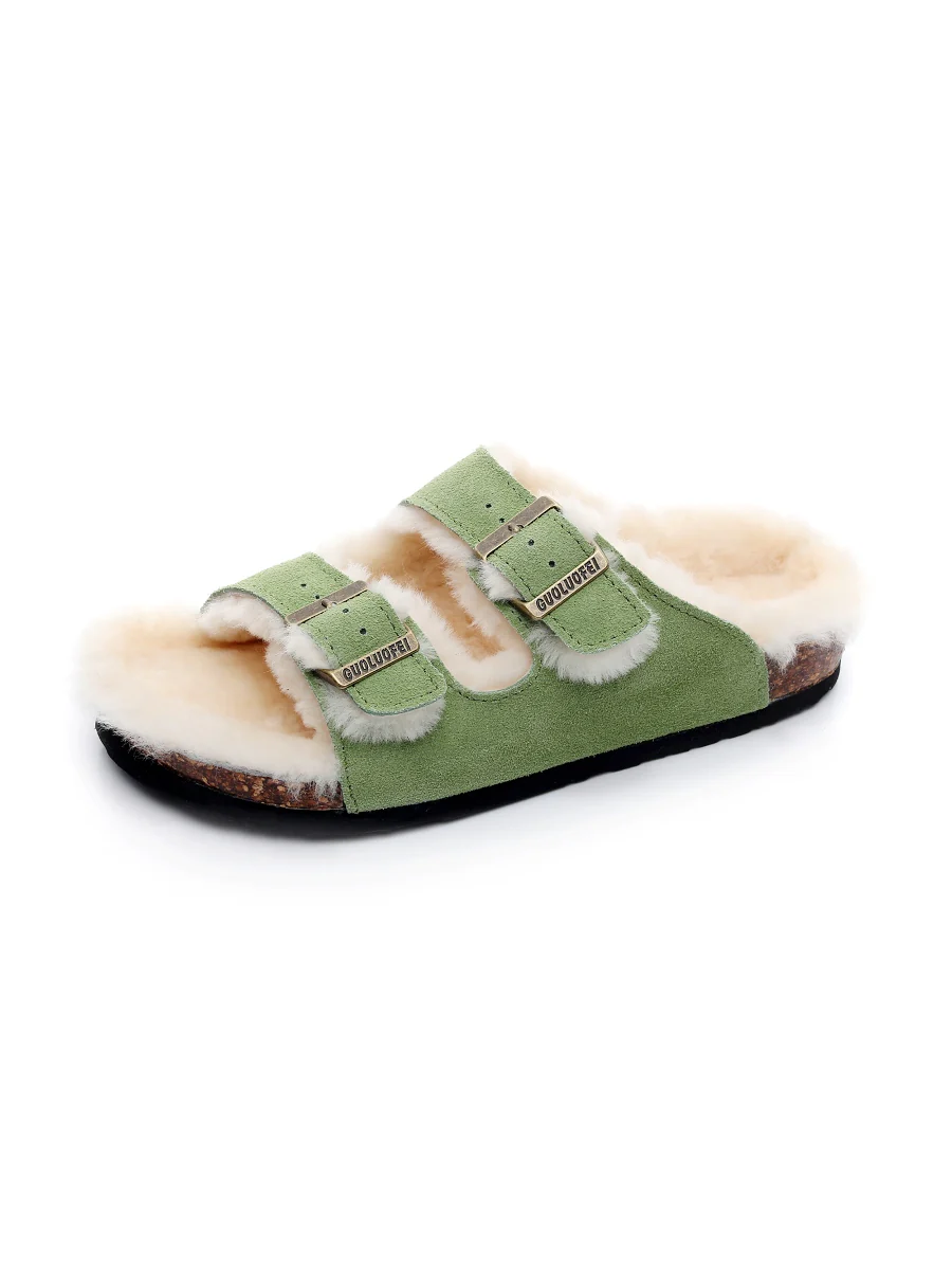 Maibulun | Dual-Strap Wool-Lined Suede Sandal - Image 21