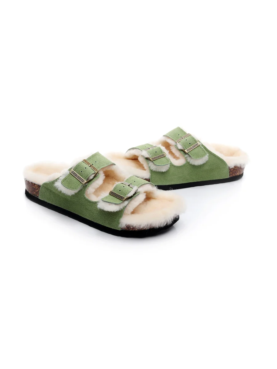 Maibulun | Dual-Strap Wool-Lined Suede Sandal - Image 22