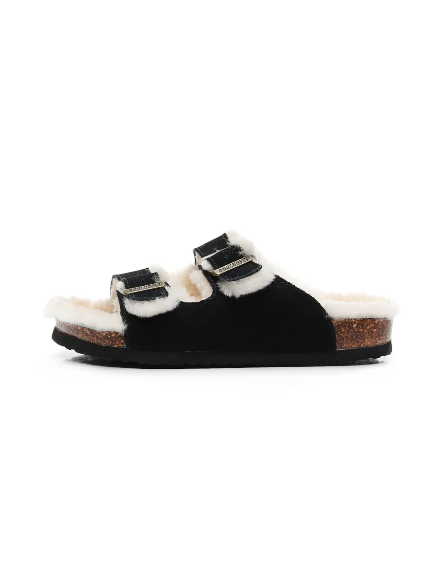 Maibulun | Dual-Strap Wool-Lined Suede Sandal - Image 4