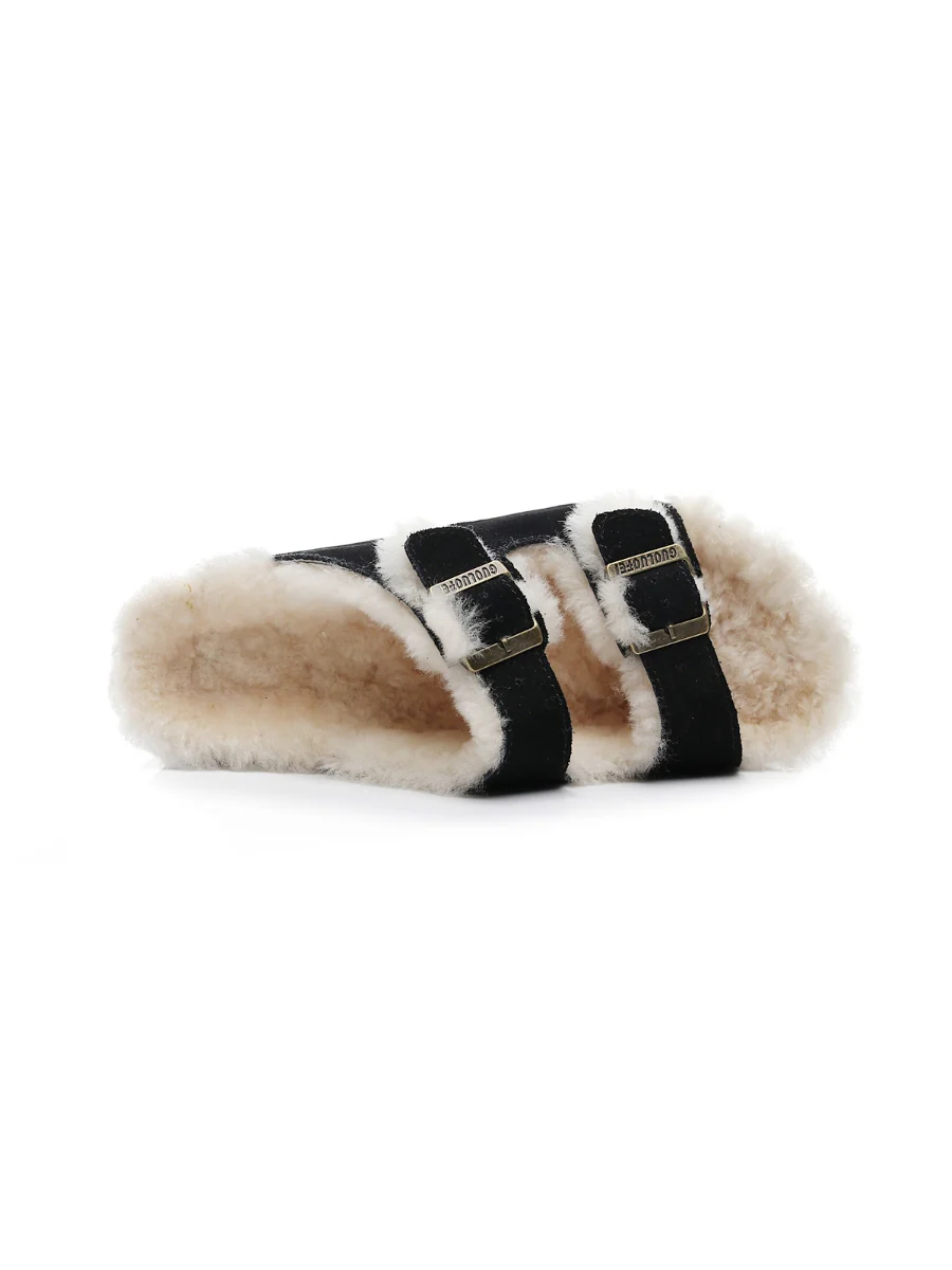 Maibulun | Dual-Strap Wool-Lined Suede Sandal - Image 5