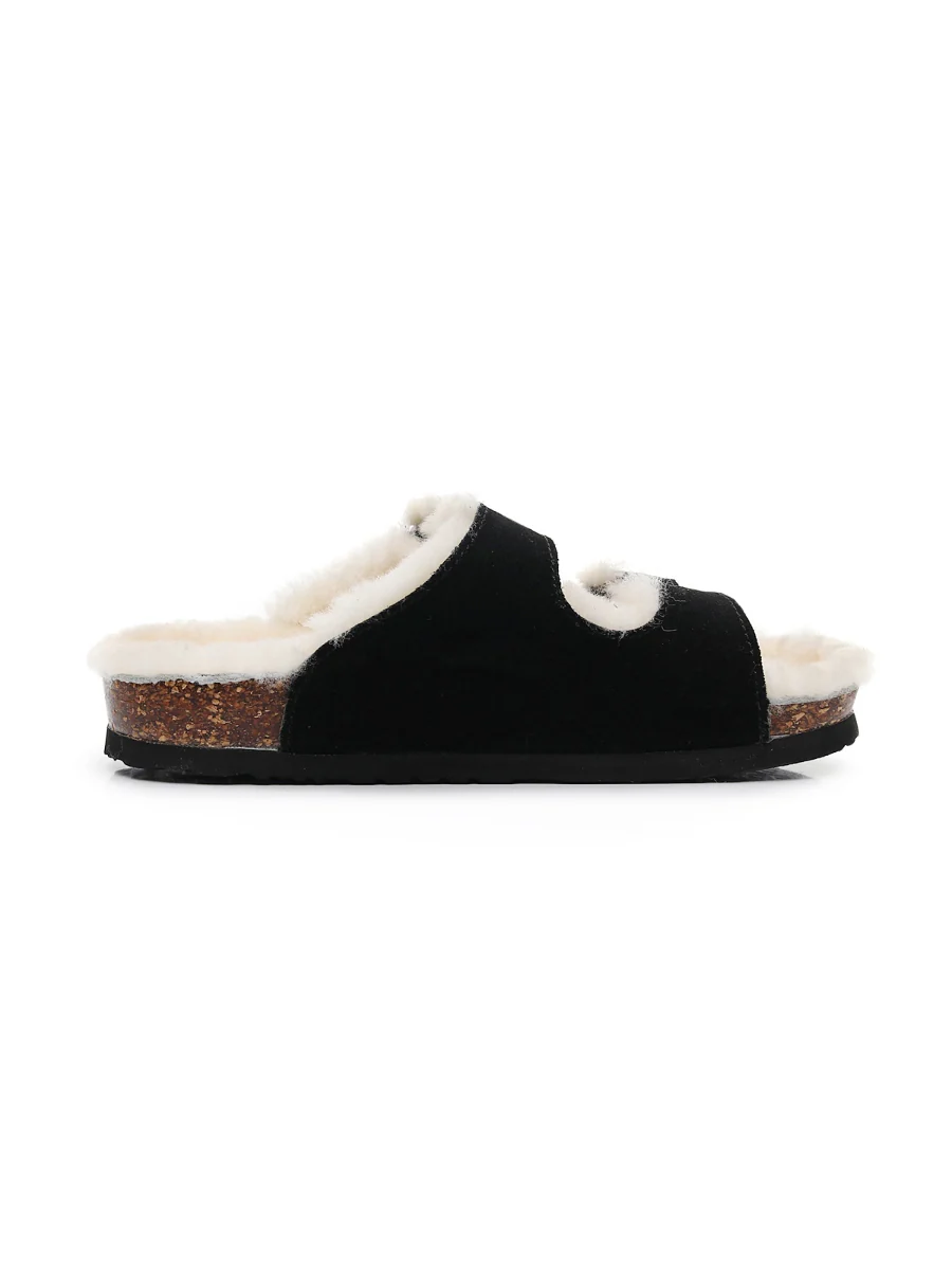 Maibulun | Dual-Strap Wool-Lined Suede Sandal - Image 6