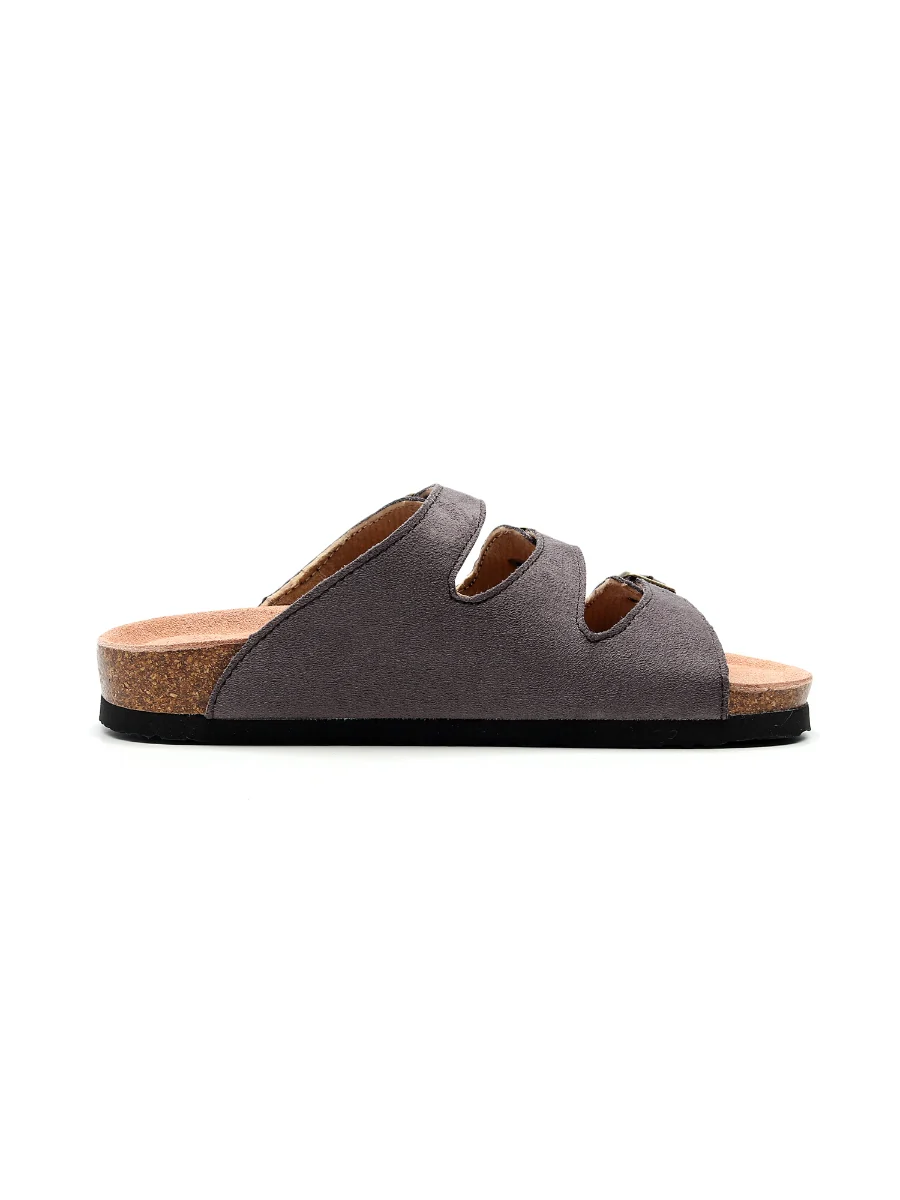 Maibulun | Grey Triple-Buckle Suede Upper Sandal - Image 5