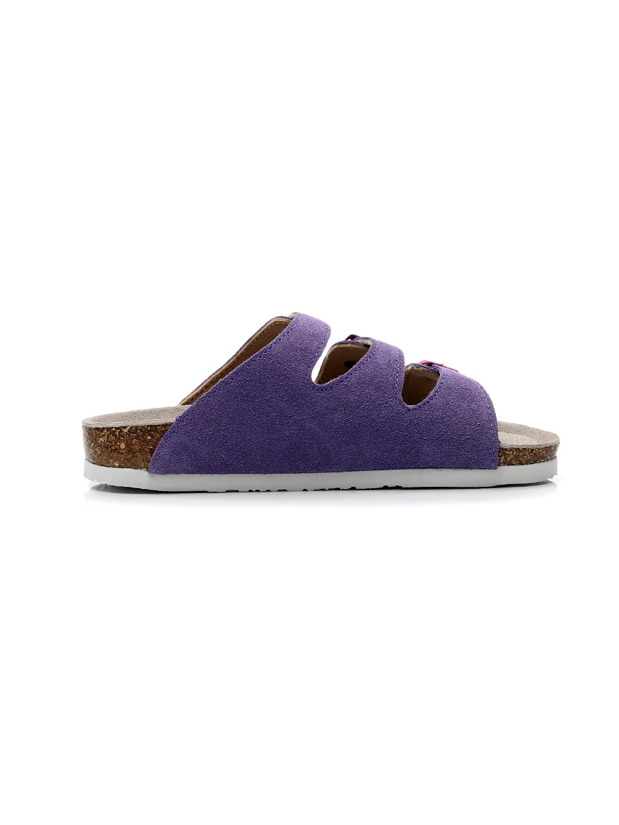 Maibulun | Lilac Triple-Buckle Suede Upper Sandal - Image 5