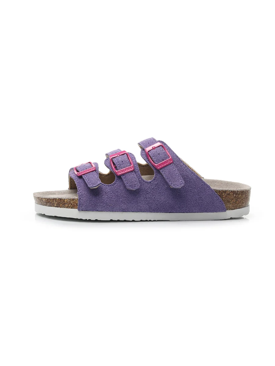 Maibulun | Lilac Triple-Buckle Suede Upper Sandal - Image 6