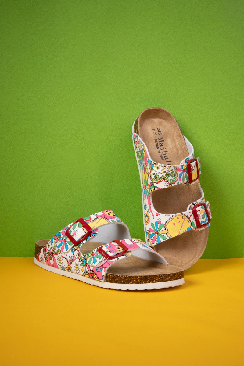 MAIBULUN | Lovey Dovey Floral Printed Double Strap Sandal - Image 10