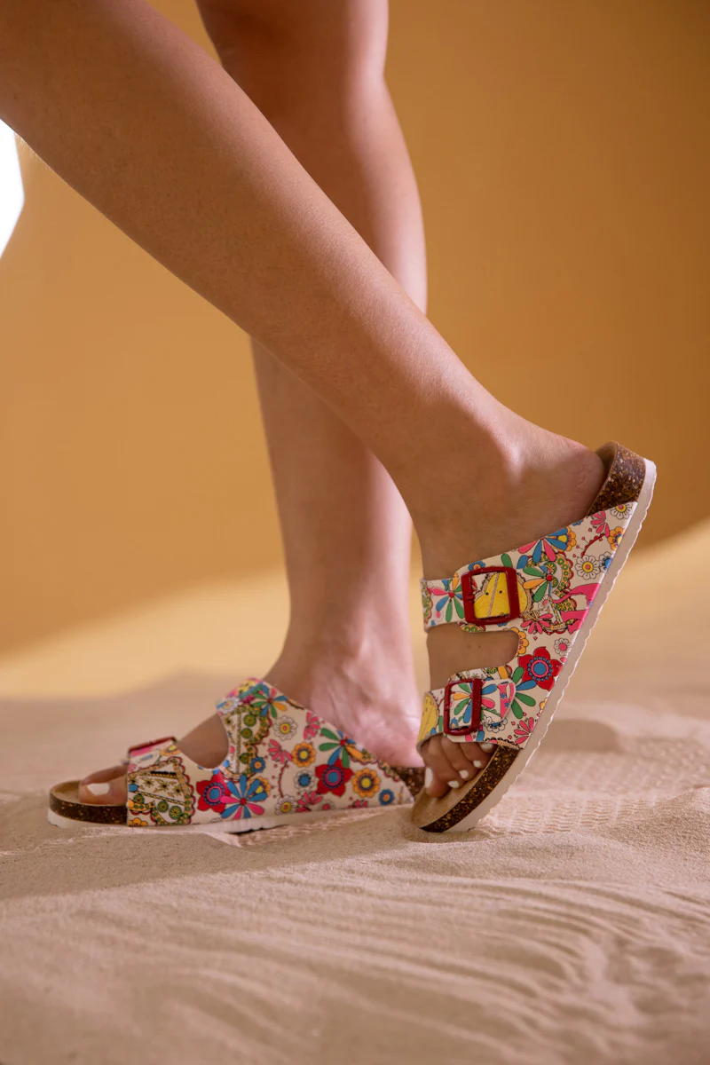 MAIBULUN | Lovey Dovey Floral Printed Double Strap Sandal - Image 4