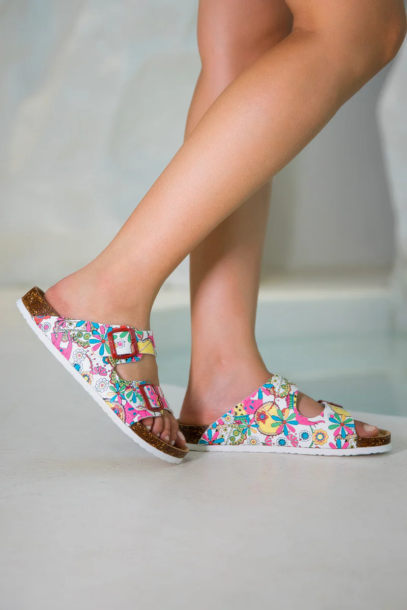 MAIBULUN | Lovey Dovey Floral Printed Double Strap Sandal - Image 7