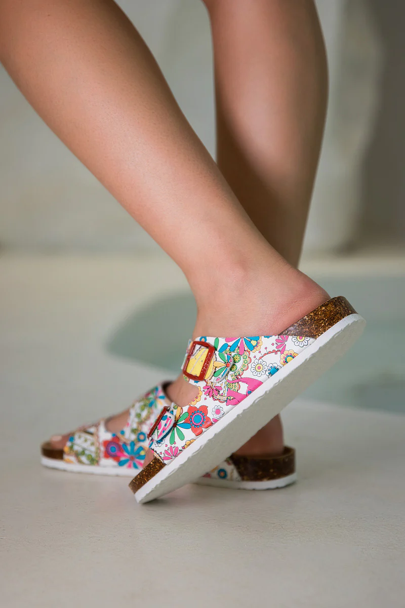 MAIBULUN | Lovey Dovey Floral Printed Double Strap Sandal - Image 8