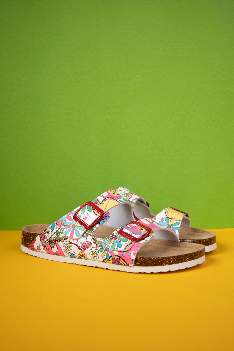 MAIBULUN | Lovey Dovey Floral Printed Double Strap Sandal - Image 9