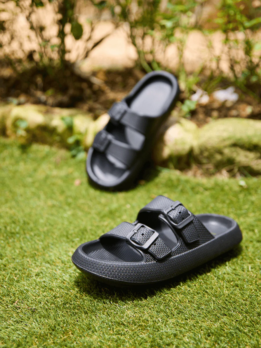 Maibulun | Marshmallow Step Double Strap Sandal - Black - Image 6
