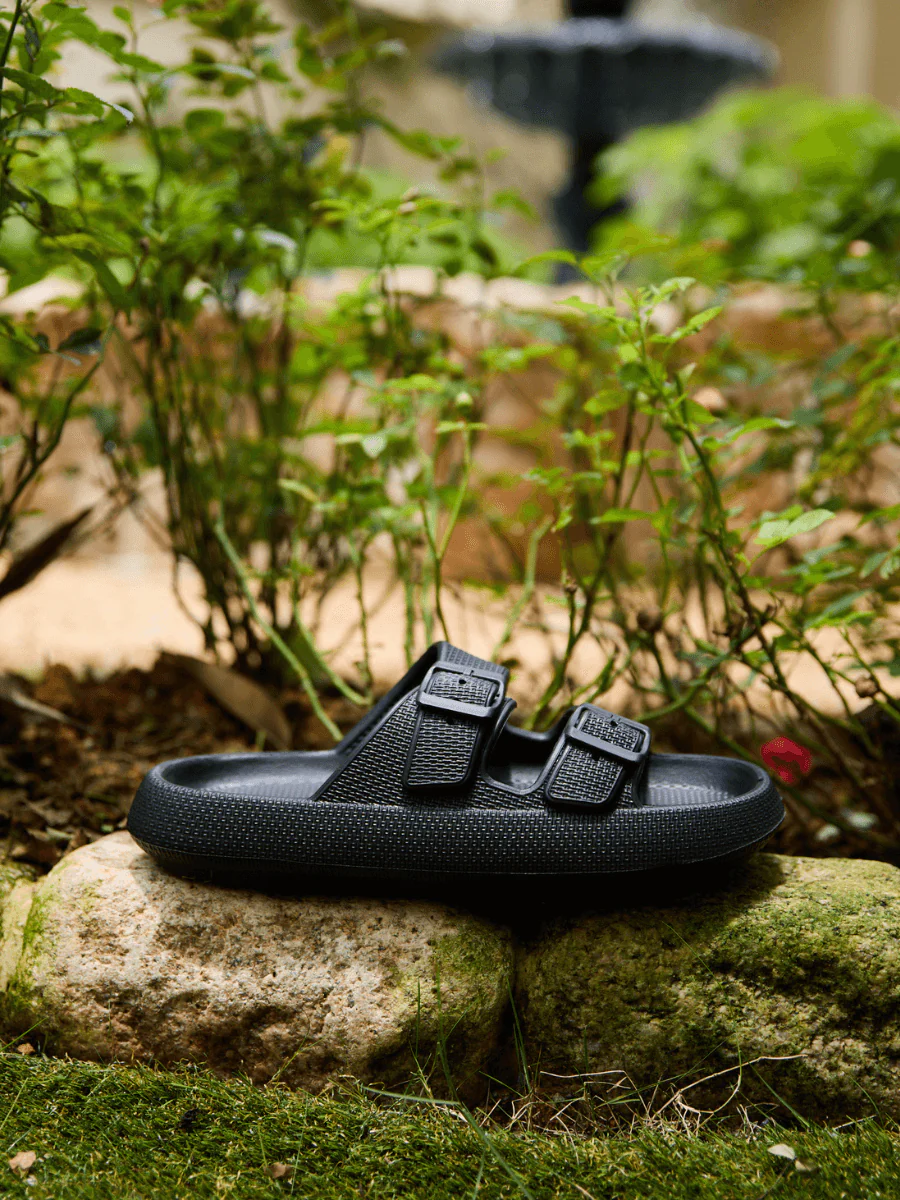 Maibulun | Marshmallow Step Double Strap Sandal - Black - Image 7