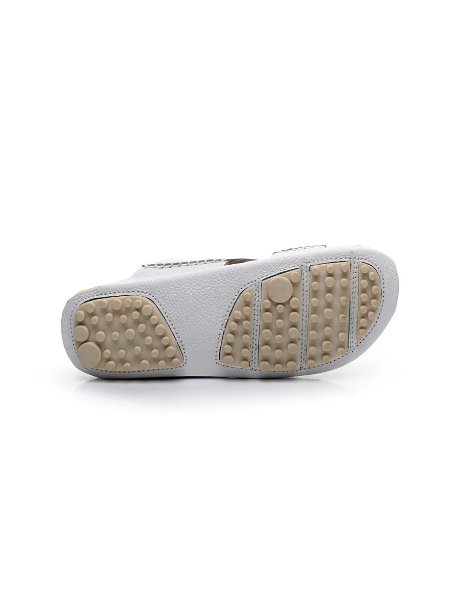 Maibulun | Massage Sole Cut-Out Genuine Leather Mule - White - Image 6