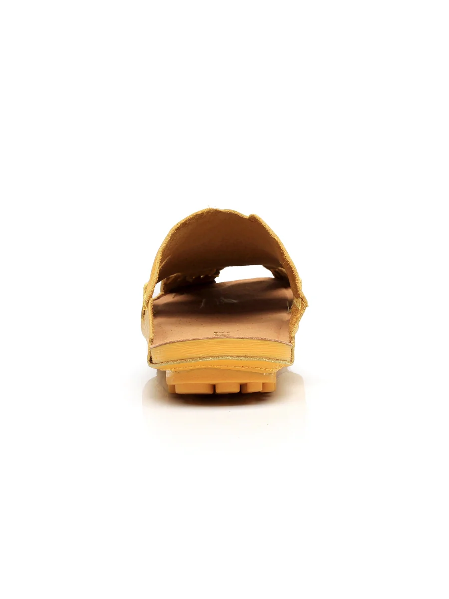 Maibulun | Massage Sole Cut-Out Genuine Leather Mule - Yellow - Image 5