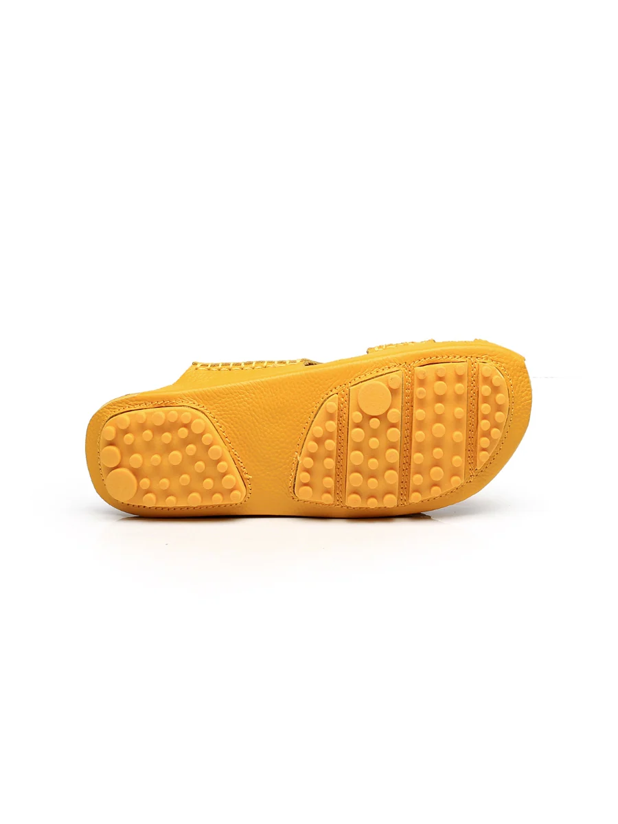 Maibulun | Massage Sole Cut-Out Genuine Leather Mule - Yellow - Image 7