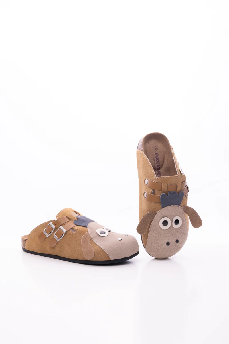 Maibulun | Moo Moo Baa Baa Double Strap Suede Clog - Khaki - Image 10