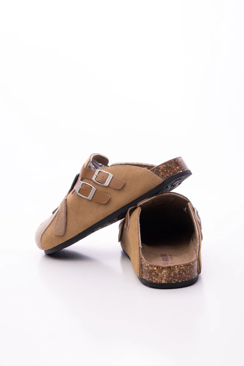 Maibulun | Moo Moo Baa Baa Double Strap Suede Clog - Khaki - Image 12