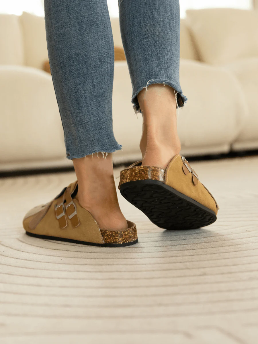 Maibulun | Moo Moo Baa Baa Double Strap Suede Clog - Khaki - Image 8