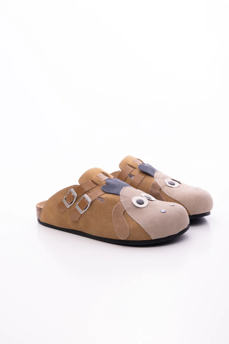 Maibulun | Moo Moo Baa Baa Double Strap Suede Clog - Khaki - Image 9
