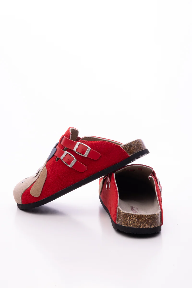 Maibulun | Moo Moo Baa Baa Double Strap Suede Clog - Red - Image 10
