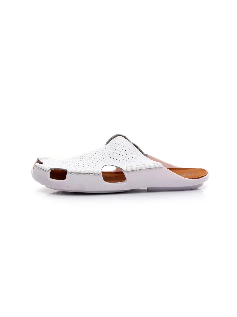 Maibulun | Perforated Cut-Out Genuine Leather Mule - White - Image 3