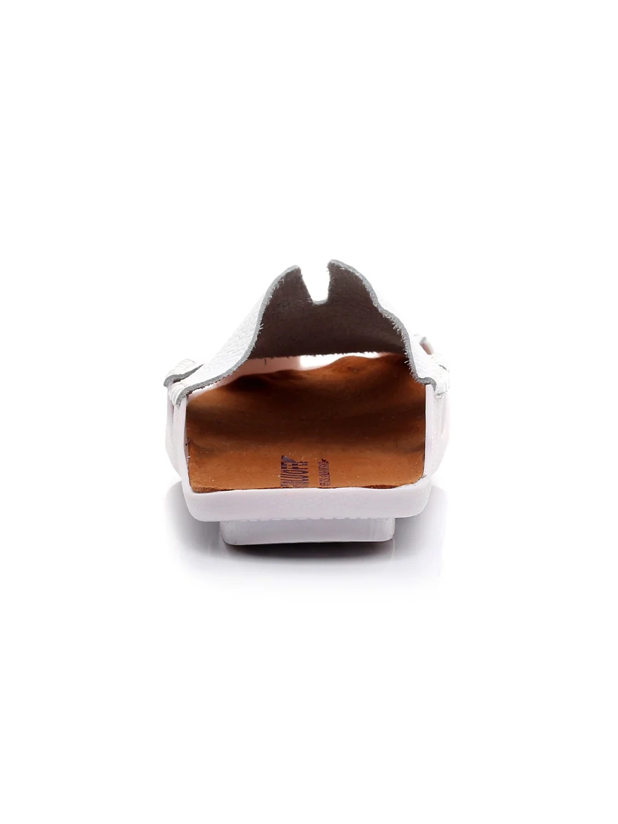 Maibulun | Perforated Cut-Out Genuine Leather Mule - White - Image 4
