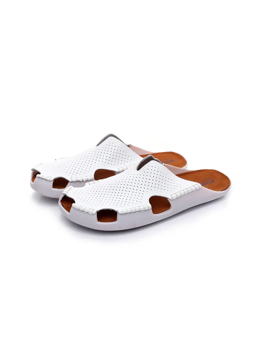 Maibulun | Perforated Cut-Out Genuine Leather Mule - White - Image 5