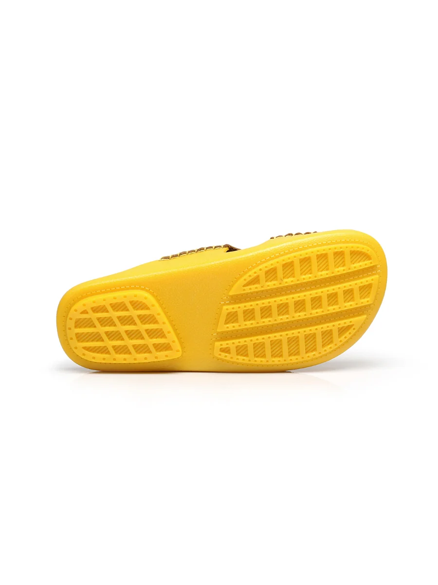 Maibulun | Perforated Cut-Out Genuine Leather Mule - Yellow - Image 7