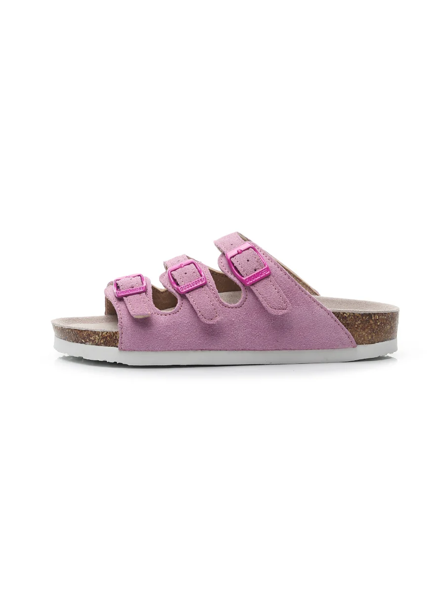 Maibulun | Pink Triple-Buckle Suede Upper Sandal - Image 6