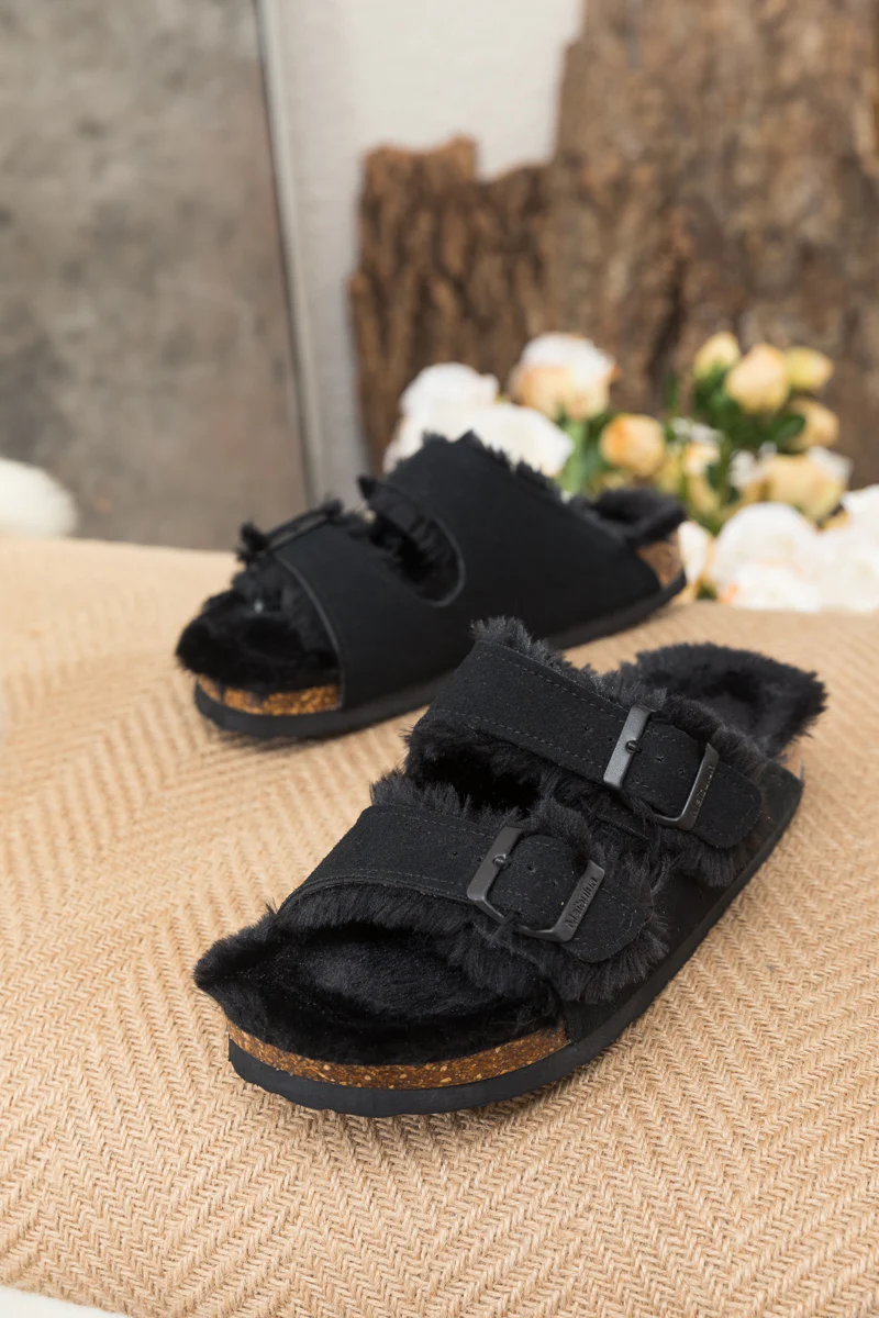 Maibulun | Plush Insole Dual-Strap Sandals - Black - Image 6