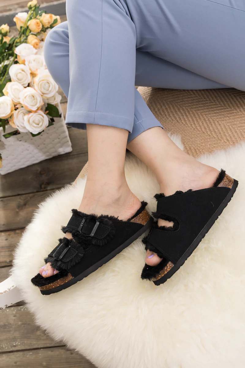 Maibulun | Plush Insole Dual-Strap Sandals - Black - Image 9