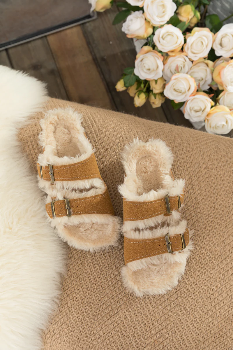 Maibulun | Plush Insole Dual-Strap Sandals - Brown - Image 4