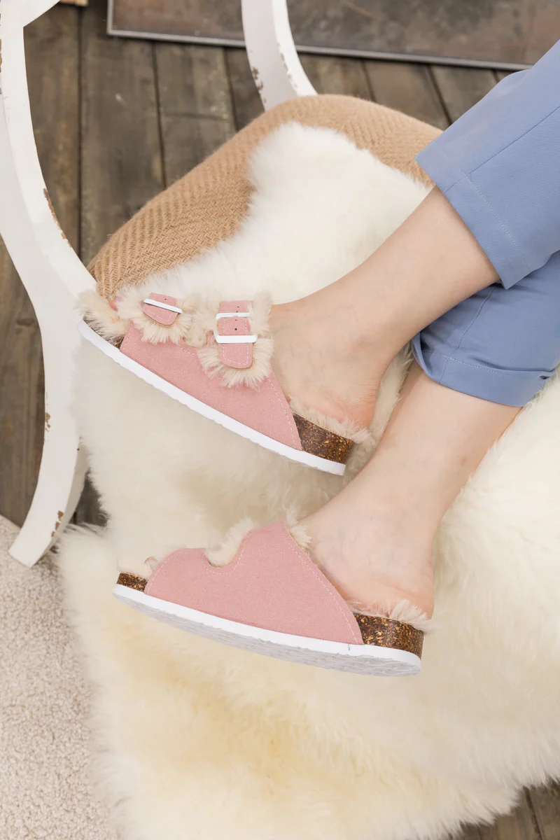 Maibulun | Plush Insole Dual-Strap Sandals - Pink - Image 10