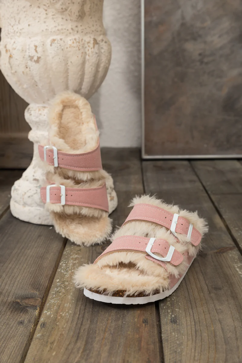 Maibulun | Plush Insole Dual-Strap Sandals - Pink - Image 7