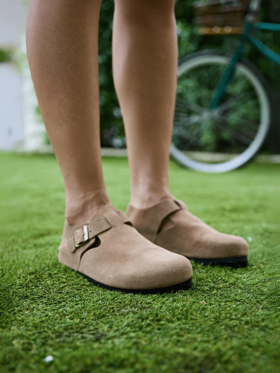 MAIBULUN | Seashore Suede Clog Loafer - Khaki - Image 3