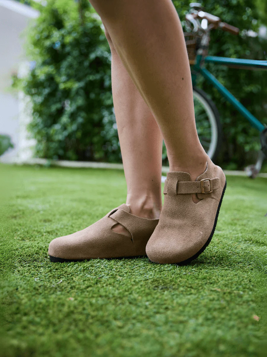 MAIBULUN | Seashore Suede Clog Loafer - Khaki - Image 5
