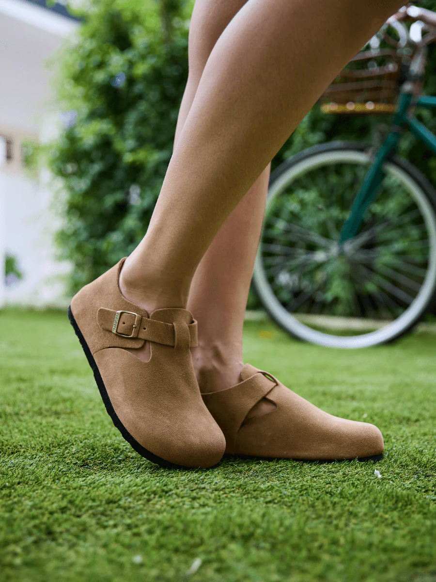 MAIBULUN | Seashore Suede Clog Loafer - Tan - Image 4