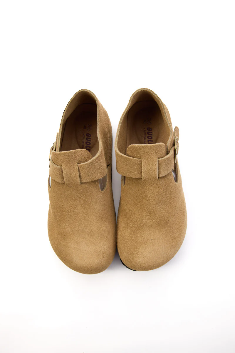 MAIBULUN | Seashore Suede Clog Loafer - Tan - Image 8