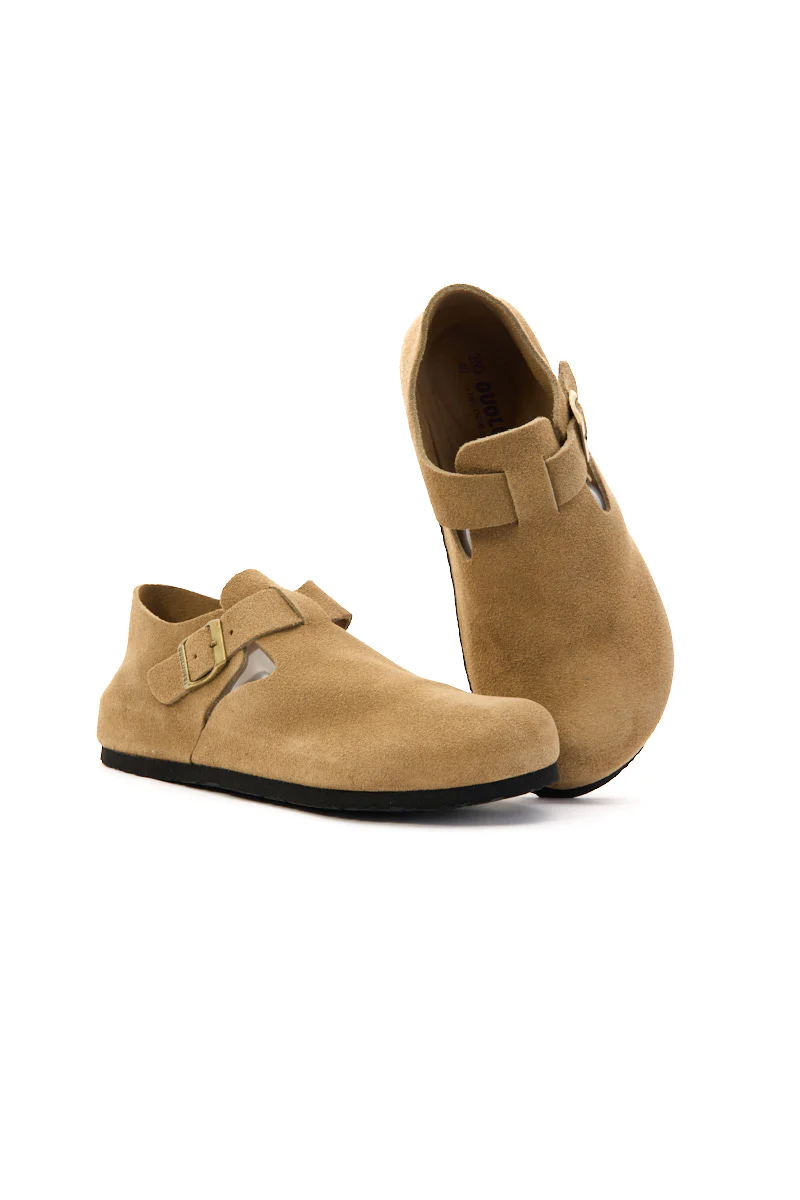 MAIBULUN | Seashore Suede Clog Loafer - Tan - Image 9