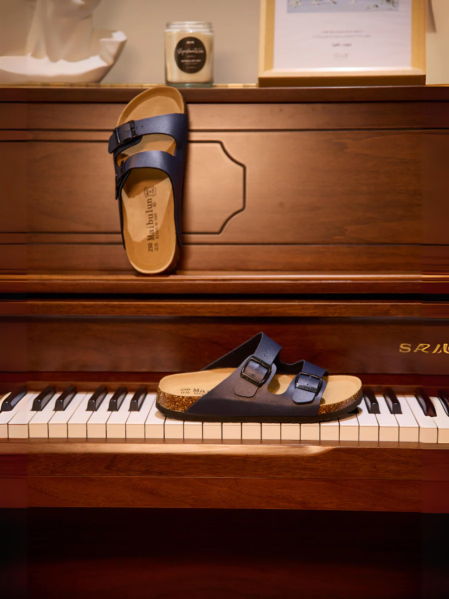 Maibulun | Signature Double Strap Footbed Sandal - Navy - Image 7