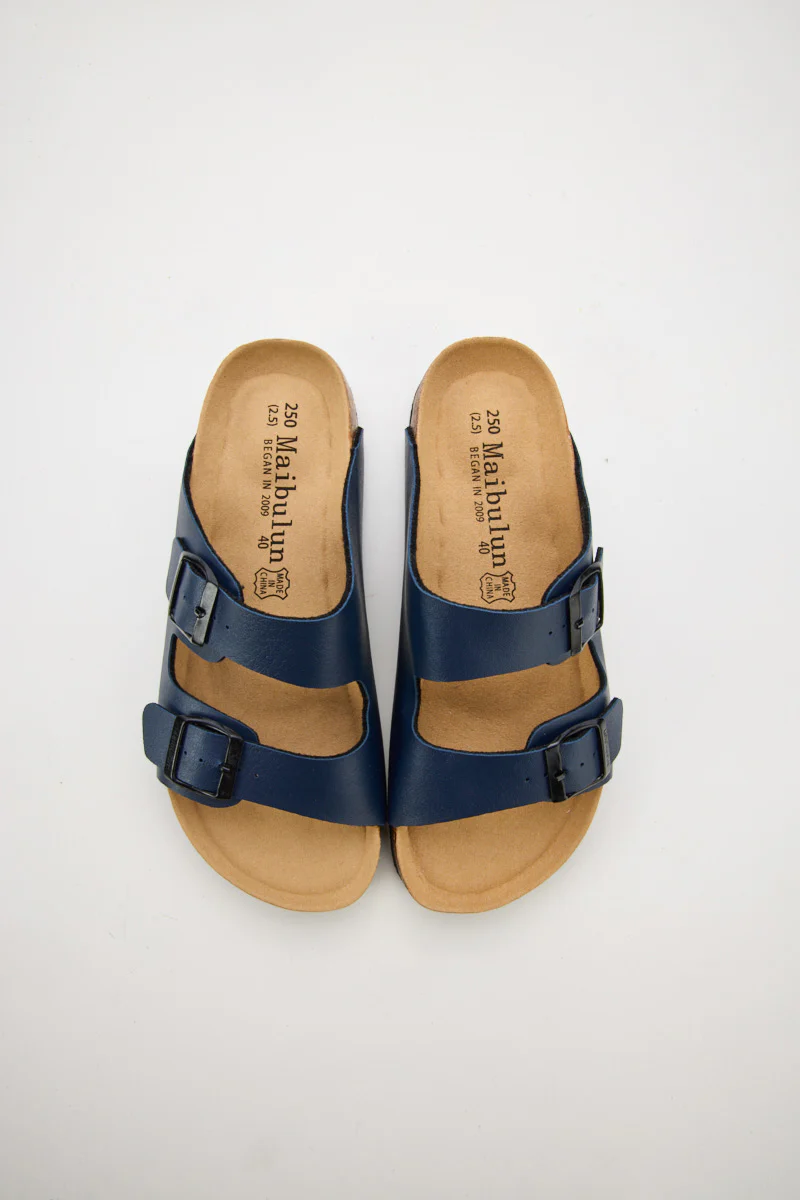 Maibulun | Signature Double Strap Footbed Sandal - Navy - Image 8