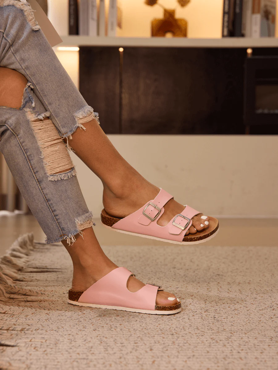 Maibulun | Signature Double Strap Footbed Sandal - Pink - Image 4