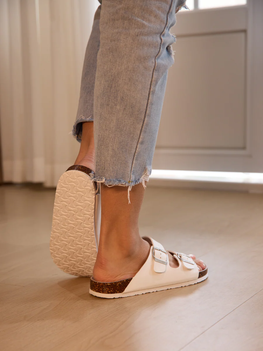 Maibulun | Signature Double Strap Footbed Sandal - White - Image 3