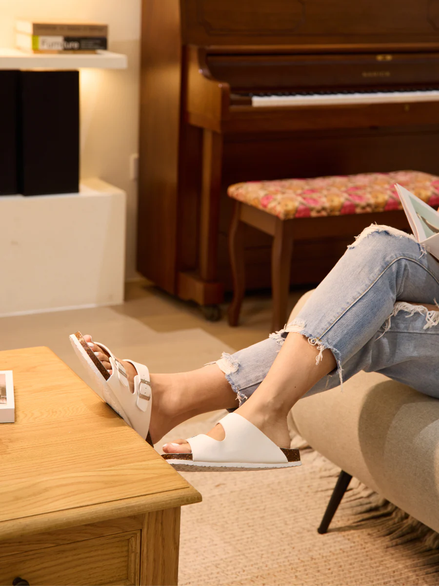 Maibulun | Signature Double Strap Footbed Sandal - White - Image 6