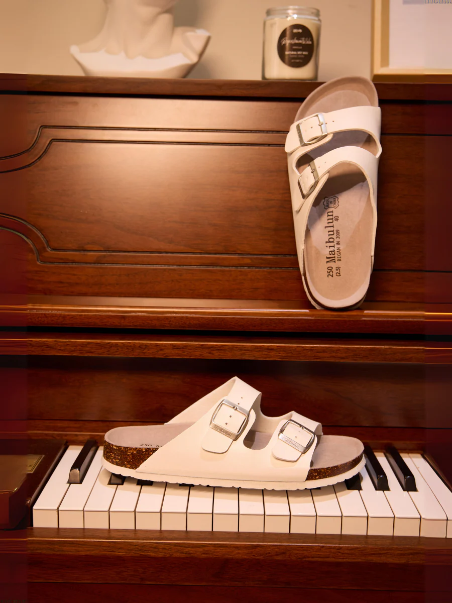 Maibulun | Signature Double Strap Footbed Sandal - White - Image 7